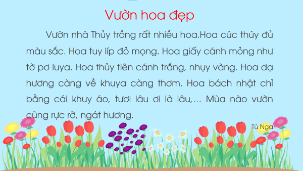Học tập Vườn hoa đẹp tiếng Việt lớp 1 Nguồn cảm hứng mới cho trẻ em